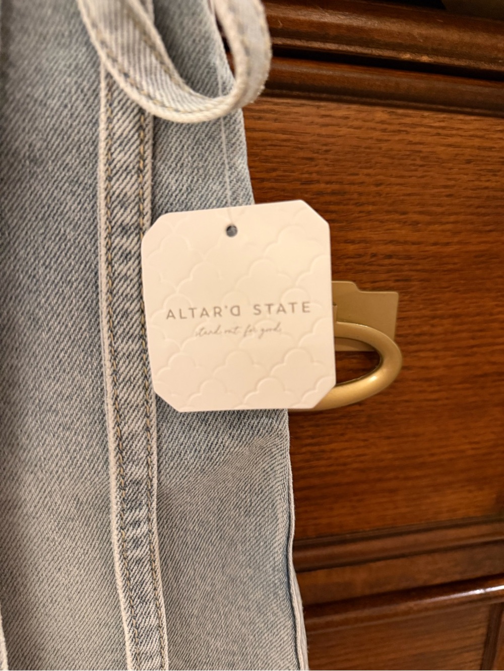 Altard State Light Wash Denim Wrap Mini Skirt - Picture 5 of 5